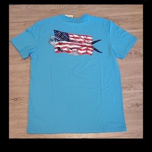 Men's Patriotic Short Sleeve T-Shirt Size Large Reel Life.